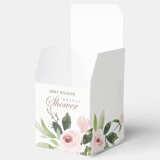 FLORAL SUBTLE SOFT BLUSH PINK ROSE VRIJGEZELLENFEE BEDANKDOOSJES (Geopend)