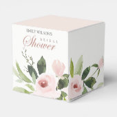 FLORAL SUBTLE SOFT BLUSH PINK ROSE VRIJGEZELLENFEE BEDANKDOOSJES (Achterkant)