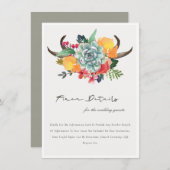 FLORAL SUCCULANT ANTLER BOHEMIAN WEDING DETAIL INFORMATIEKAARTJE (Voorkant / Achterkant)