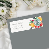 FLORAL SUCCULENT ANTLER BOHEMIAN ALLULUME ADDRESS ETIKET