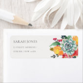 FLORAL SUCCULENT ANTLER BOHEMIAN ALLULUME ADDRESS ETIKET (Insitu)