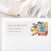 FLORAL SUCCULENT ANTLER BOHEMIAN ALLULUME ADDRESS ETIKET (Insitu)