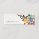 FLORAL SUCCULENT ANTLER BOHEMIAN ALLULUME ADDRESS MINI VISITEKAARTJE (Voorkant)