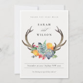 FLORAL SUCCULENT ANTLER BOHEMIAN ALLURE DANK JE BEDANKKAART (Voorkant)