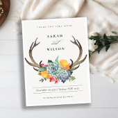 FLORAL SUCCULENT ANTLER BOHEMIAN ALLURE DANK JE BEDANKKAART