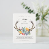 FLORAL SUCCULENT ANTLER BOHEMIAN ALLURE DANK JE BRIEFKAART (Staand voorkant)
