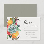 FLORAL SUCCULENT ANTLER BOHEMIAN ALLURE RSVP (Voorkant / Achterkant)