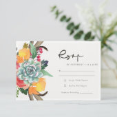 FLORAL SUCCULENT ANTLER BOHEMIAN ALLURE RSVP KAARTJE (Staand voorkant)