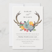 FLORAL SUCCULENT ANTLER BOHEMIAN ALLURE VERLOVING KAART (Voorkant)