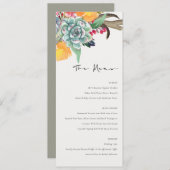 FLORAL SUCCULENT ANTLER BOHEMIAN WATERVERF MENU (Voorkant / Achterkant)