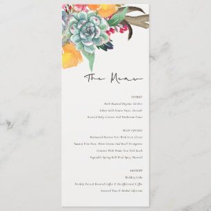 FLORAL SUCCULENT ANTLER BOHEMIAN WATERVERF MENU
