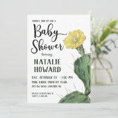 Floral Succulent Baby shower Invitation Kaart (Staand voorkant)