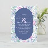 Floral Succulent Botanische Cactus Modern Wedding Kaart (Staand voorkant)