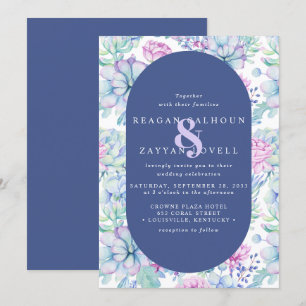 Floral Succulent Botanische Cactus Modern Wedding Kaart