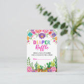 Floral Succulent Fiesta Diaper Baby shower Informatiekaartje (Staand voorkant)