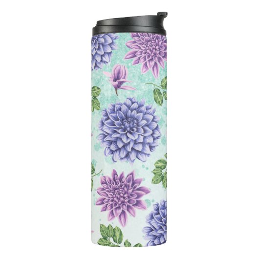 *~* Floral Succulent Glitter Girly Thermosbeker (Gedraaid links)
