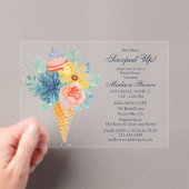 Floral Succulent Macaron Vrijgezellenfeest Acryl Uitnodigingen (Insitu (Draagbaar))