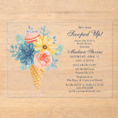 Floral Succulent Macaron Vrijgezellenfeest Acryl Uitnodigingen (Voorkant)