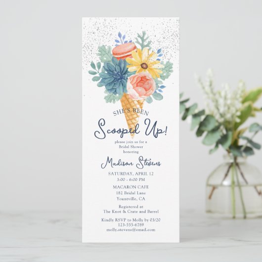 Floral Succulent Macaron Vrijgezellenfeest Kaart (Staand voorkant)