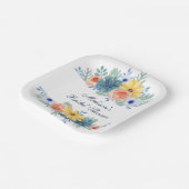 Floral Succulent Macaron Vrijgezellenfeest Papieren Bordje (Gebogen)