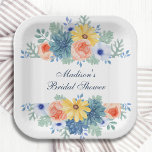 Floral Succulent Macaron Vrijgezellenfeest Papieren Bordje<br><div class="desc">Floral Succulent Macaron Vrijgezellenfeest Paper Party Paper Borden bevat elegante waterverf bloemen op een witte achtergrond. Personaliseer door de tekst in de tekstvakjes uit te geven. Ontworpen voor u door ©Evco Studio www.zazzle.com/store/evcostudio</div>