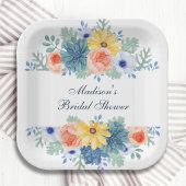 Floral Succulent Macaron Vrijgezellenfeest Papieren Bordje