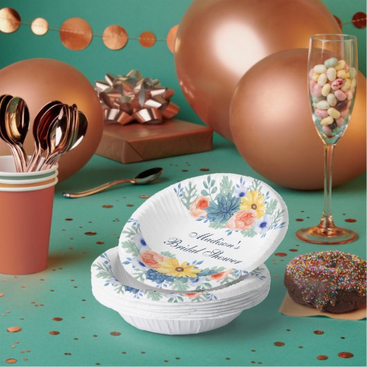 Floral Succulent Macaron Vrijgezellenfeest Papieren Kommen (Multi)