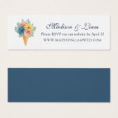 Floral Succulent Macaron Wedding RSVP-kaarten Mini Visitekaartjes (Voorkant /achterkant)