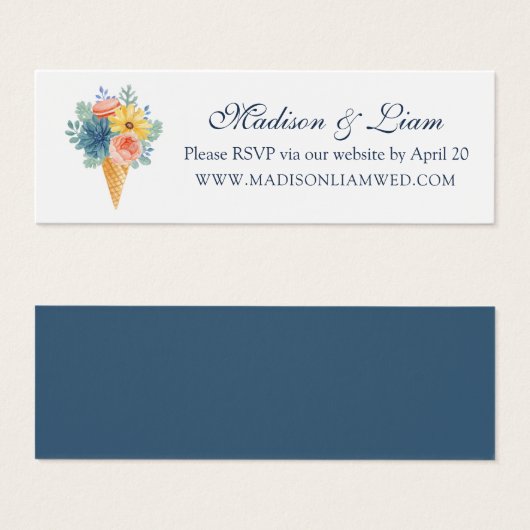 Floral Succulent Macaron Wedding RSVP-kaarten Mini Visitekaartjes (Voorkant /achterkant)