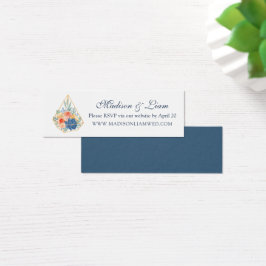 Floral Succulent Macaron Wedding RSVP-kaarten Mini Visitekaartjes