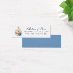 Floral Succulent Macaron Wedding RSVP-kaarten Mini Visitekaartjes