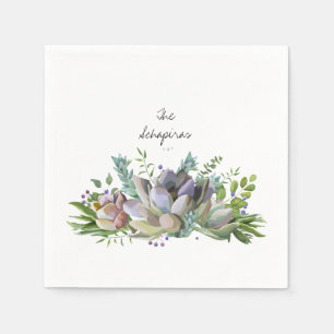 Floral Succulent Napkin Servet