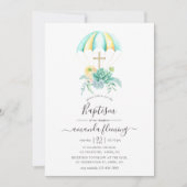 Floral Succulents Bouquet Parachute Baptisme Kaart (Voorkant)