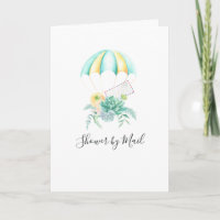 Floral Succulents Parachute Baby shower per mail