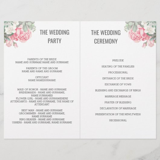 Floral Succulents Wedding Fan Programs (Voorkant)