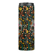Floral Sugar Skull & Colorful Flowers Pattern Thermosbeker (Achterkant)