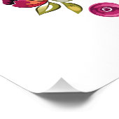 Floral Sugar Skull, Dag van het dode glanzende Pos Perfect Poster (Hoek)