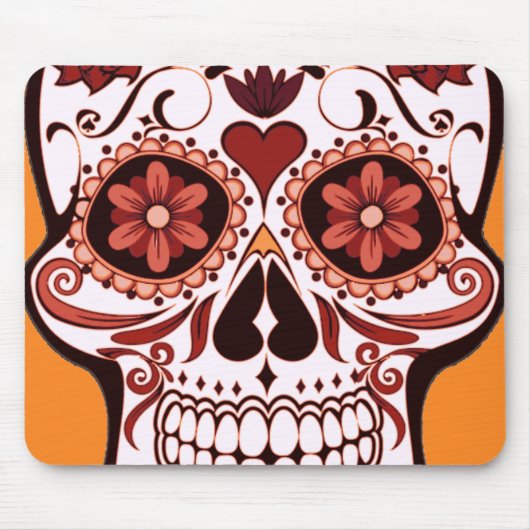 Floral Sugar Skull Day of the Dead Art Muismat (Voorkant)