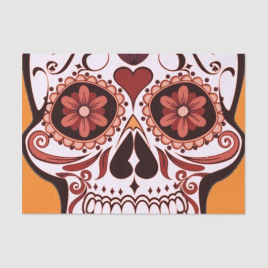 Floral Sugar Skull Day of the Dead Art Tissuepapier (Voorkant)