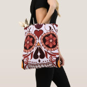 Floral Sugar Skull Day of the Dead Art Tote Bag (Dichtbij)