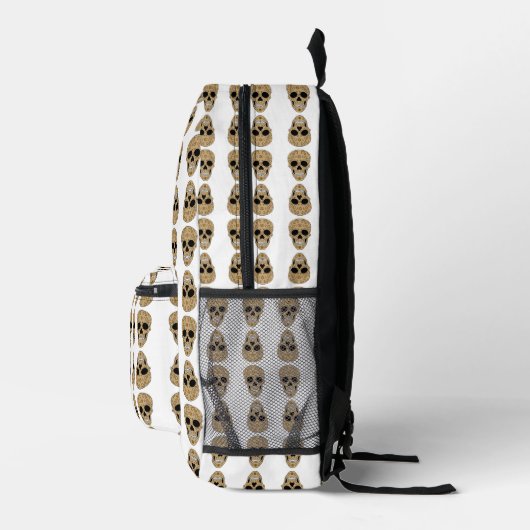 Floral Sugar Skull Dia de los Muertos Bedrukte Rugzak (Rechts)