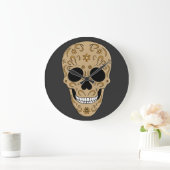 Floral Sugar Skull Dia de los Muertos Grote Klok (Huis)