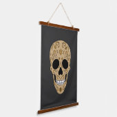 Floral Sugar Skull Dia de los Muertos Hangend Wandkleed (Gebogen)