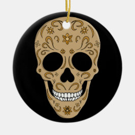 Floral Sugar Skull Dia de los Muertos Keramisch Ornament