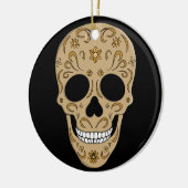 Floral Sugar Skull Dia de los Muertos Keramisch Ornament (Links)