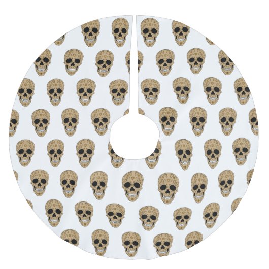 Floral Sugar Skull Dia de los Muertos Kerstboom Rok (Voorkant)