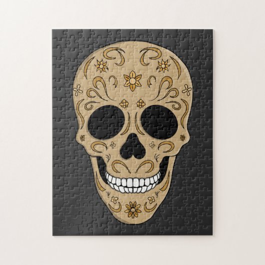 Floral Sugar Skull Dia de los Muertos Legpuzzel (Verticaal)