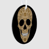 Floral Sugar Skull Dia de los Muertos Ornament (voorkant)
