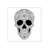 Floral Sugar Skull Dia de los Muertos Rubberstempel (Afrduk)