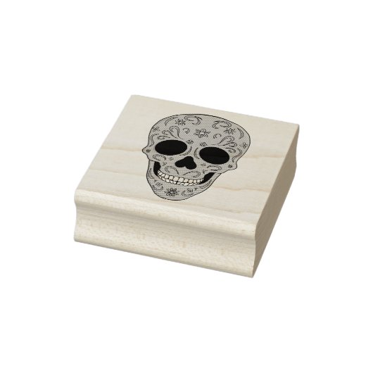 Floral Sugar Skull Dia de los Muertos Rubberstempel (Stempel)